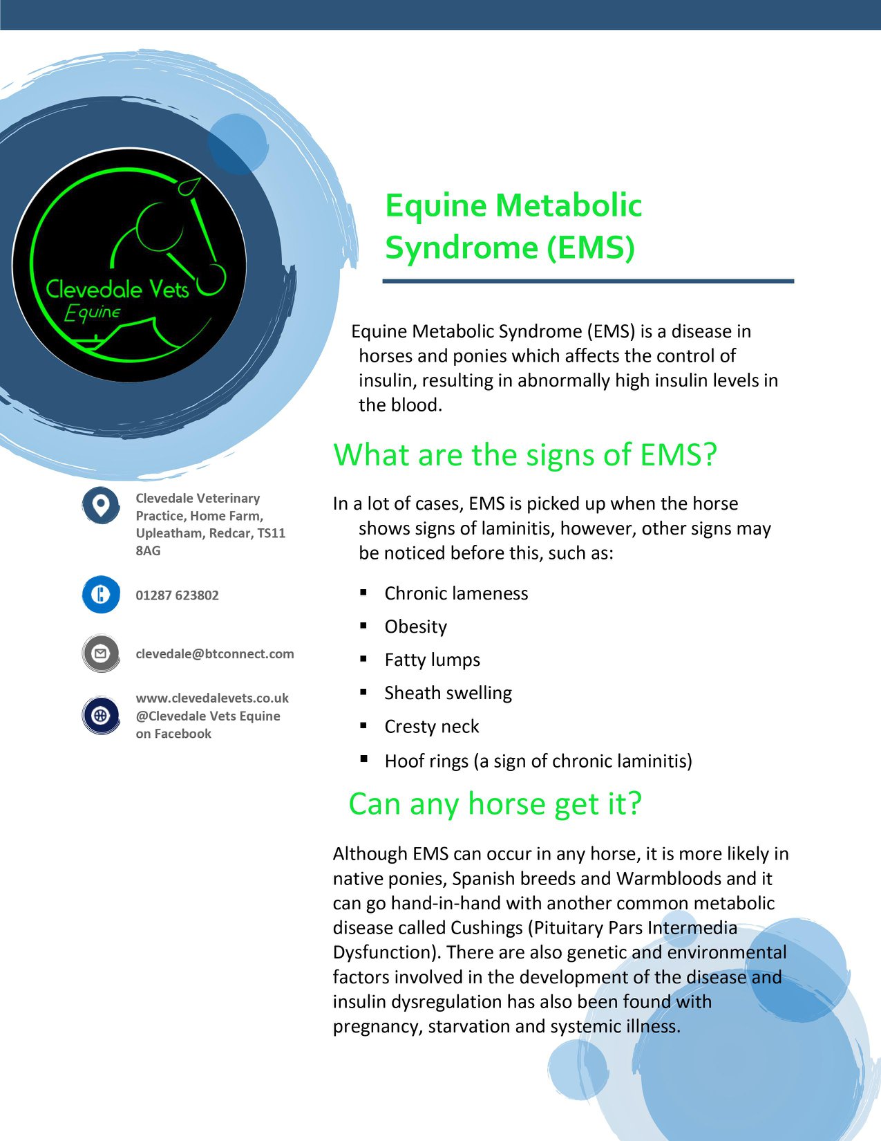 Equine Metabolic Syndrome (EMS) 1
